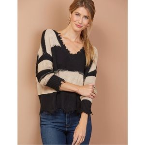 Rag Poets Striped Sweater NWOT